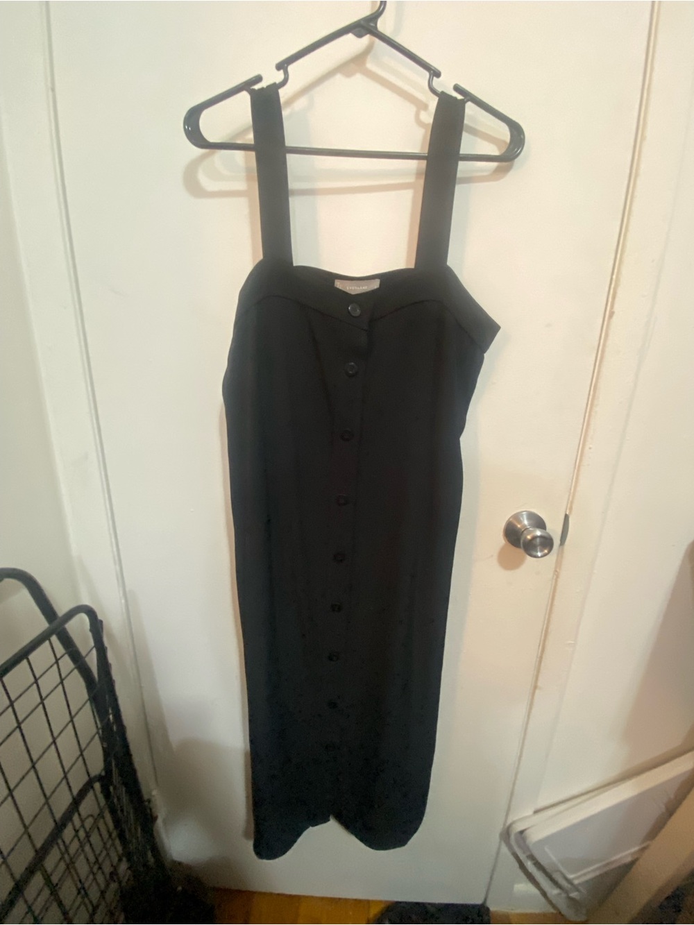 Everlane Black Button-Front Midi Dress